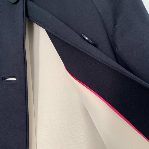 Kate Spade Navy/Beige Coat - Women's Size Small - Picture 5 of 5